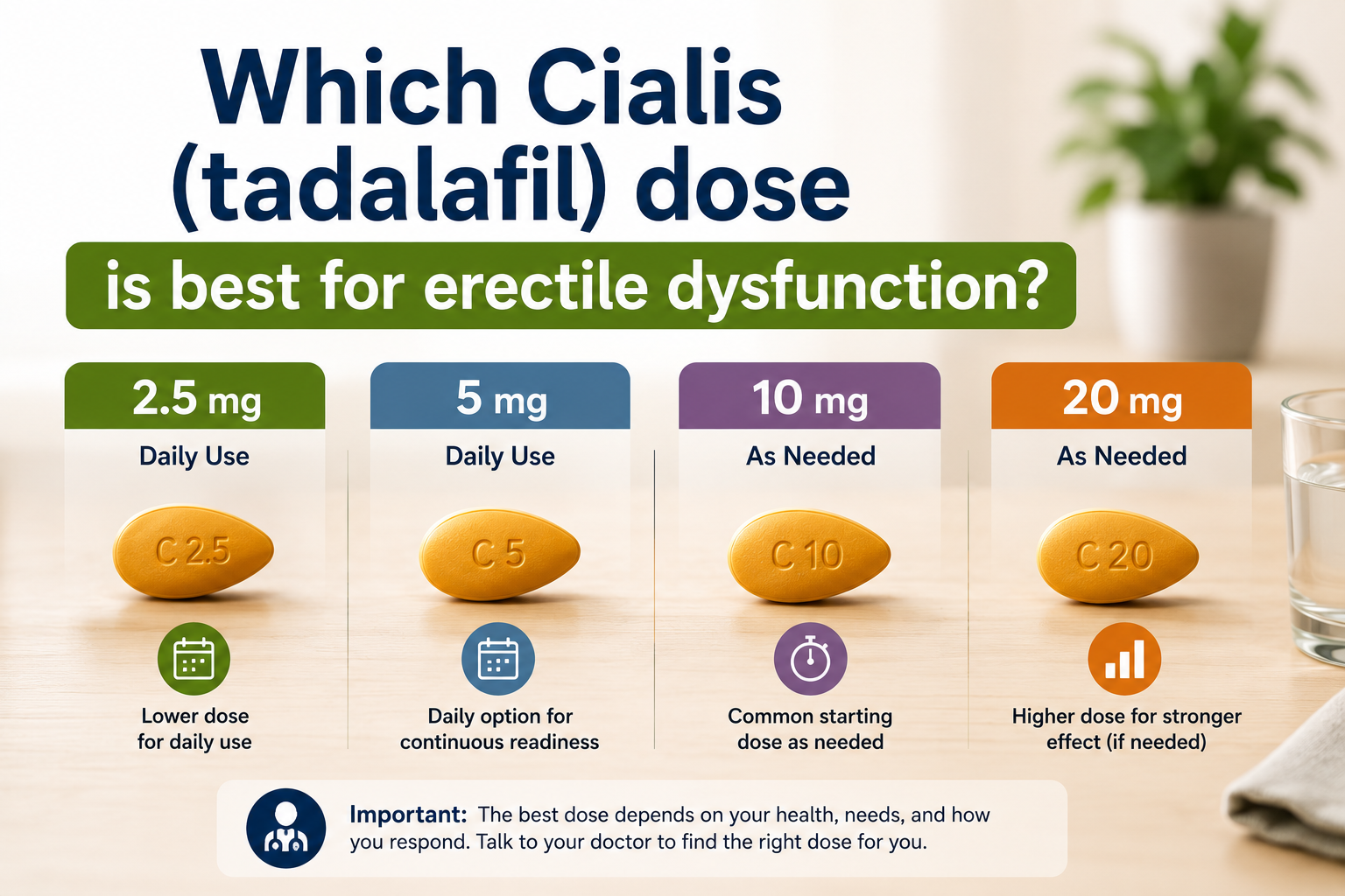 Which Cialis (tadalafil) dose is best for erectile dysfunction?