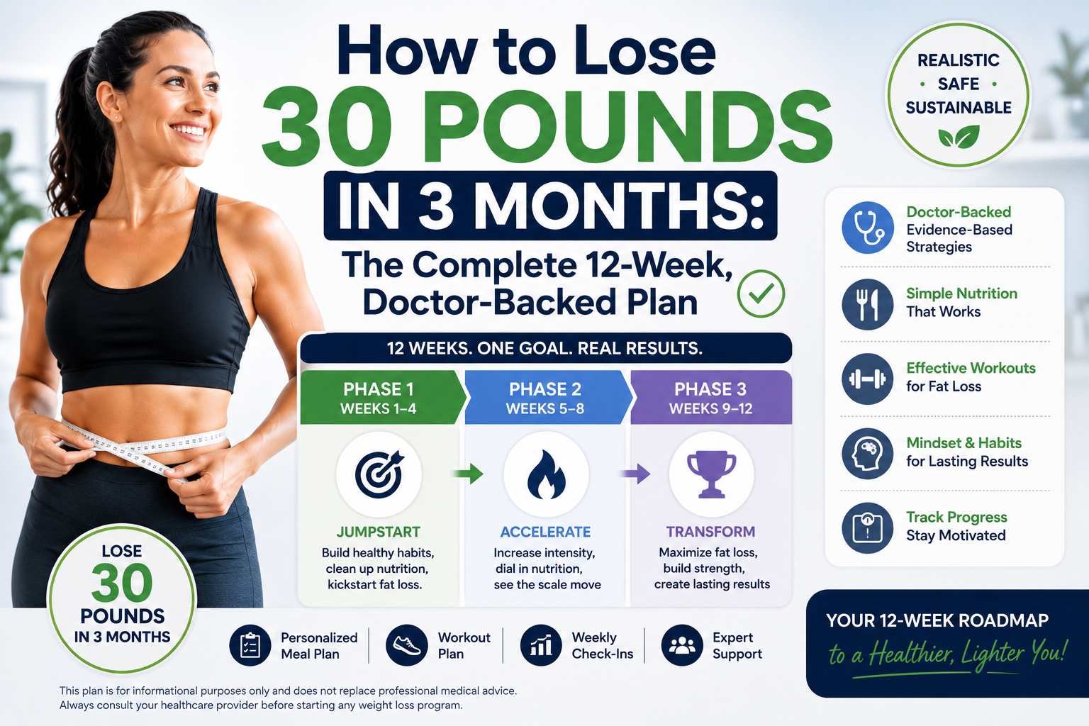 How to Lose 30 Pounds in 3 Months: The Complete 12-Week, Doctor-Backed Plan