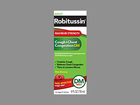 Robitussin Cough+Chest Cong Dm Bottle — prescription drug image