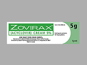 Zovirax Tube Of Cream — prescription drug image