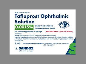 Tafluprost (Pf) Box — prescription drug image