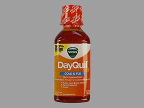 Vicks Dayquil Cold & Flu Bottle — prescription drug image