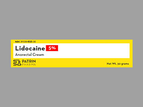 Lidocaine (Anorectal) Tube Of Cream — prescription drug image