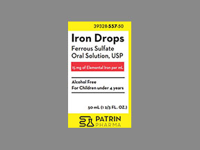 Iron (Ferrous Sulfate) Bottle — prescription drug image
