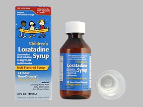 Childrens Loratadine Bottle — prescription drug image