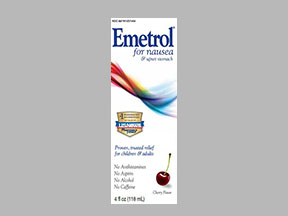 Emetrol Bottle — prescription drug image