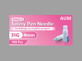 Aum Safety Pen Needle Box — prescription drug image