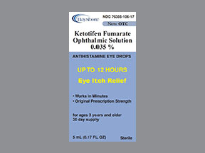 Ketotifen Fumarate Bottle — prescription drug image